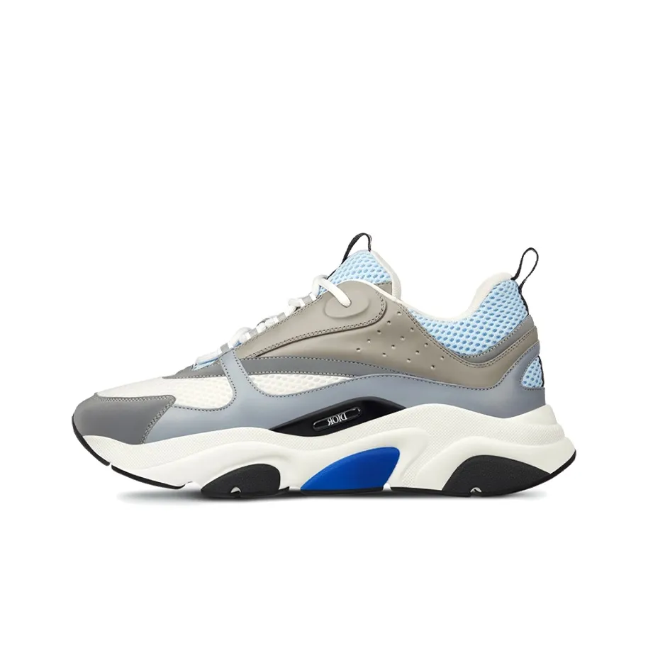 DIOR B22 Leather & Textile Shock-Absorbing Non-Slip Wear-Resistant Casual Sneakers for Men – Black & White