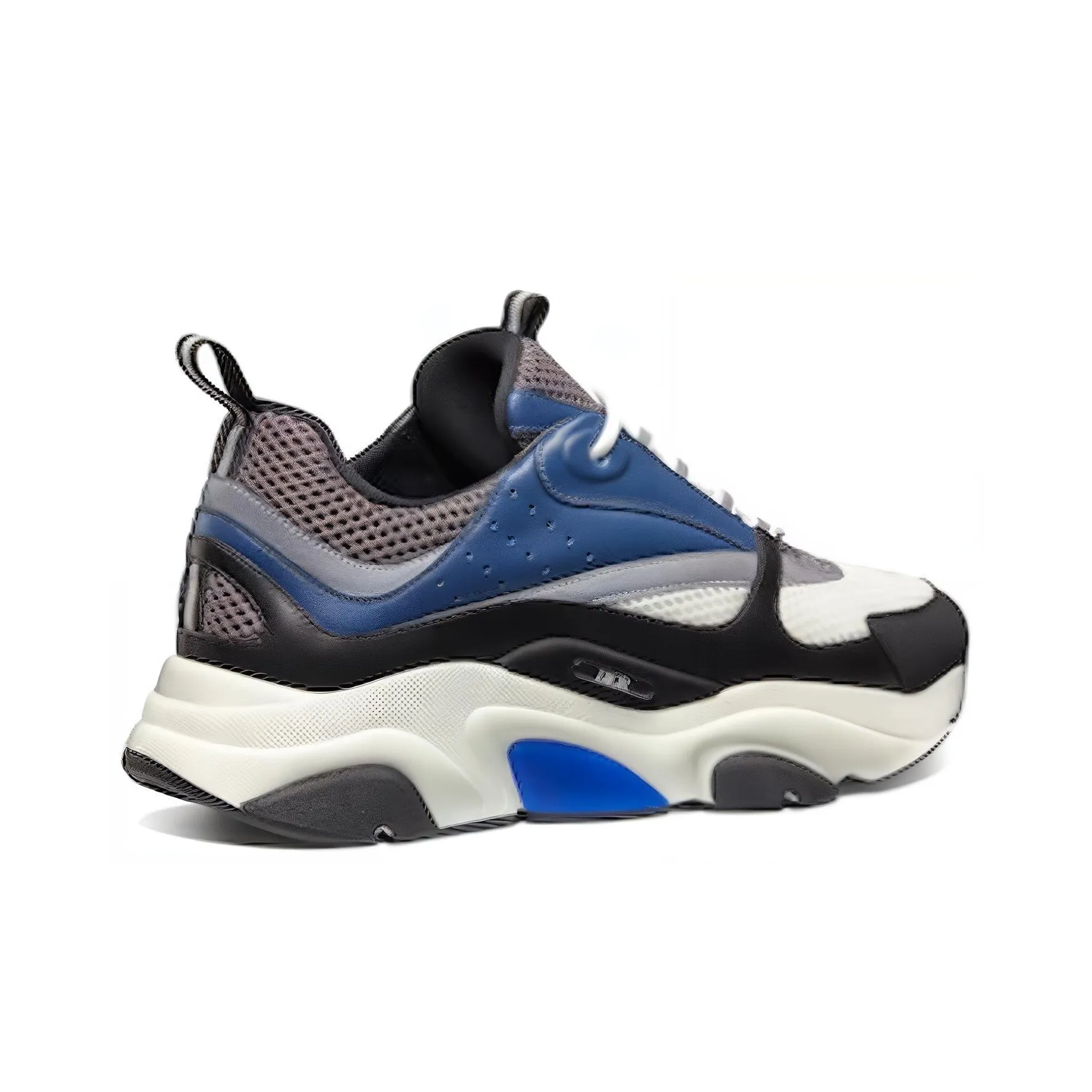 DIOR B22 Men's Sneakers – Blue & Black Mesh Lace-Up Low-Top Athletic Casual Shoes with Shock Absorption
