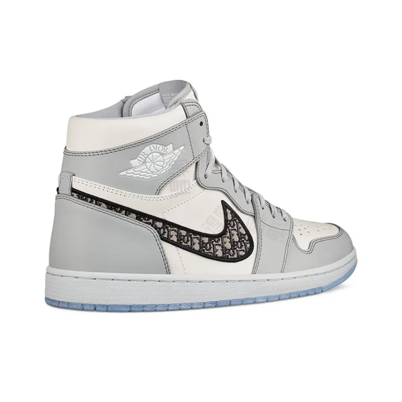 DIOR x Air Jordan 1 High OG 'White/Wolf Grey' – Unisex Retro Basketball Sneakers | Premium Comfort, Iconic Style & High-Top Support