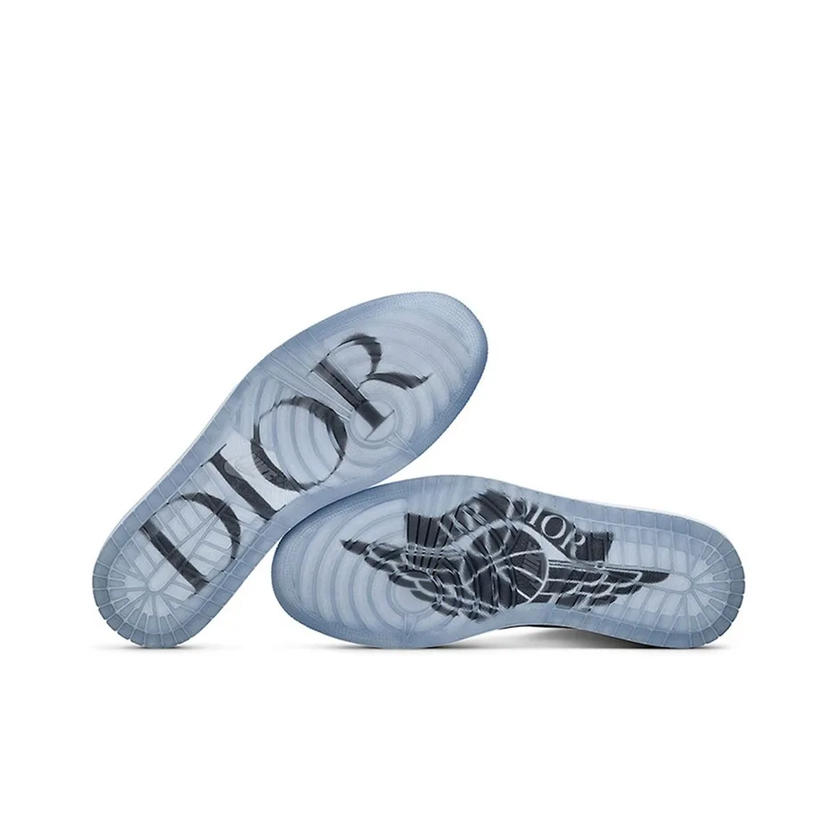 DIOR x Air Jordan 1 High OG 'White/Wolf Grey' – Unisex Retro Basketball Sneakers | Premium Comfort, Iconic Style & High-Top Support