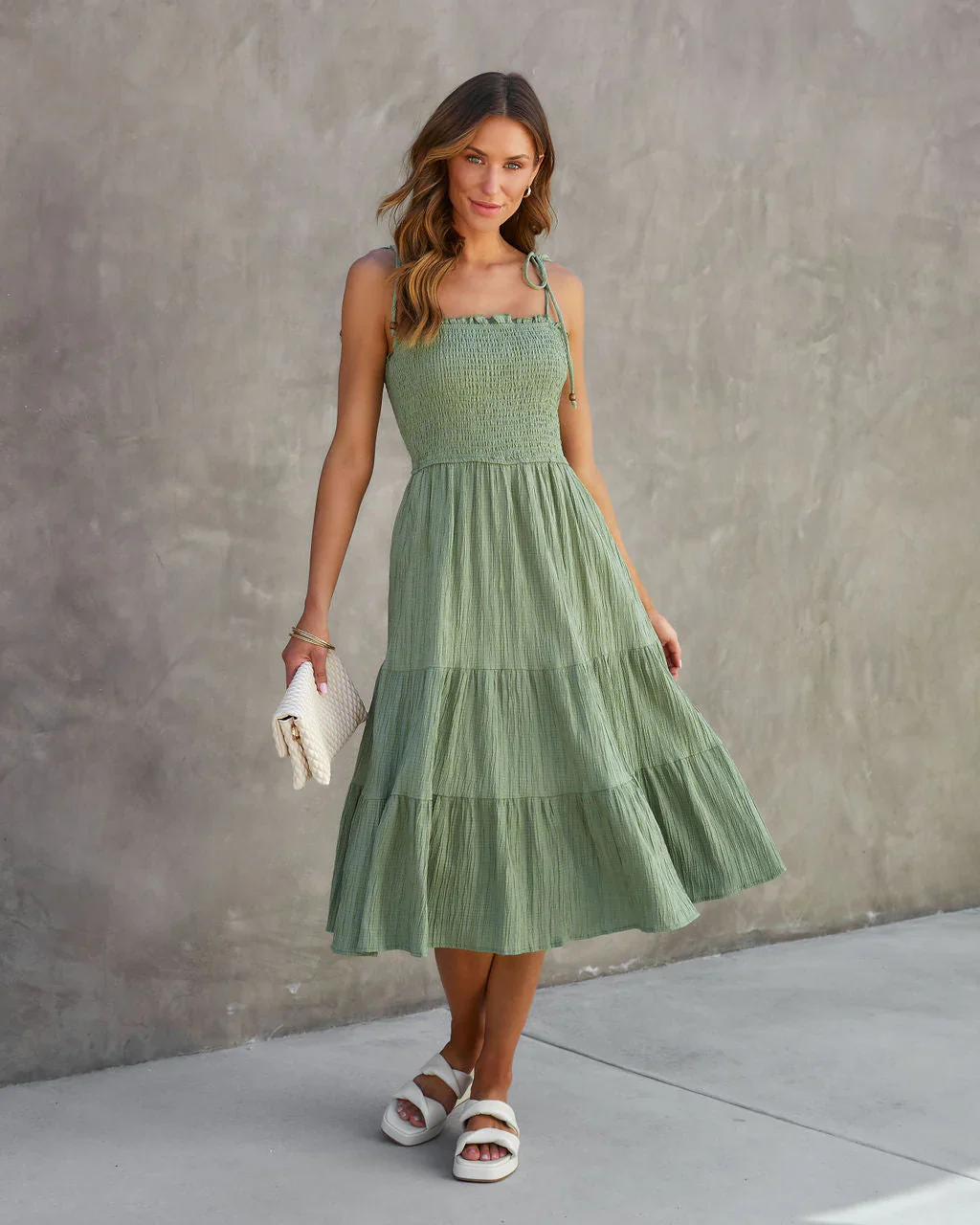 Fling For Spring Smocked Tiered Midi Dress