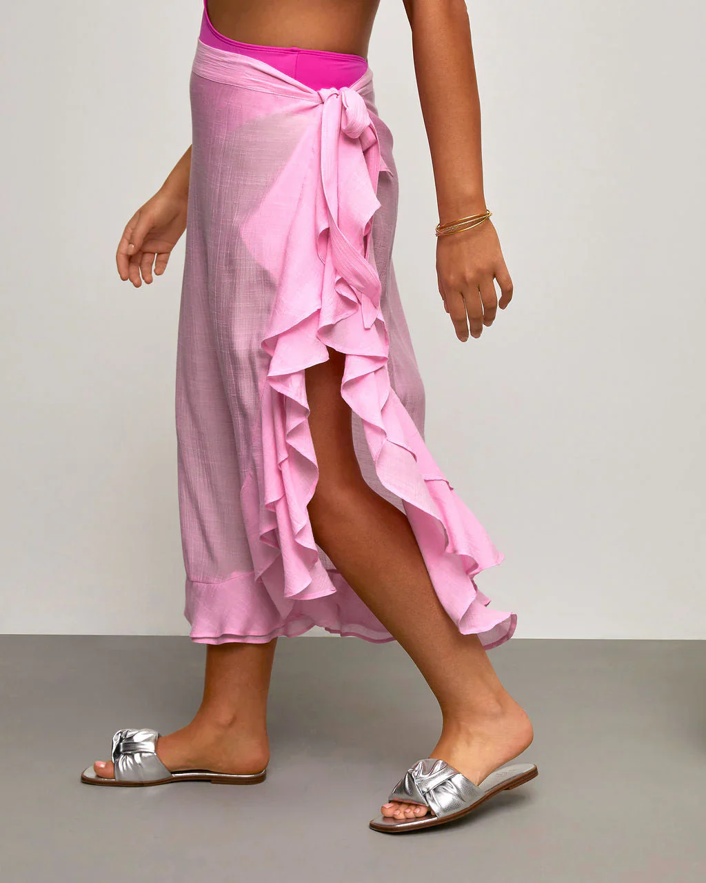 Flamingo Paradise Sarong Ruffle Skirt