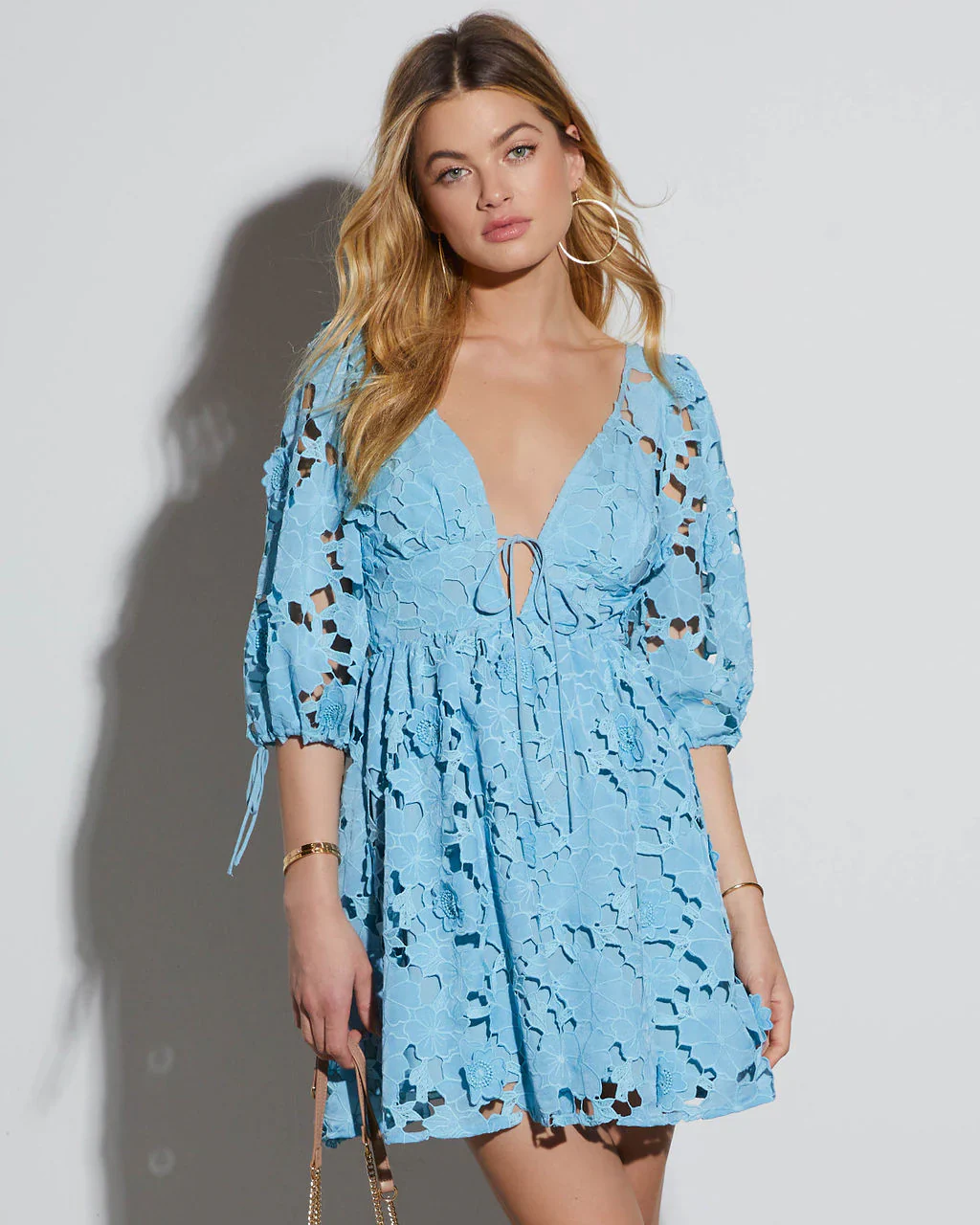 Paulette Floral Crochet Lace Mini Dress