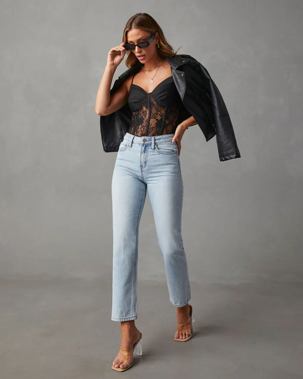 Sherman High Rise Straight Leg Jeans