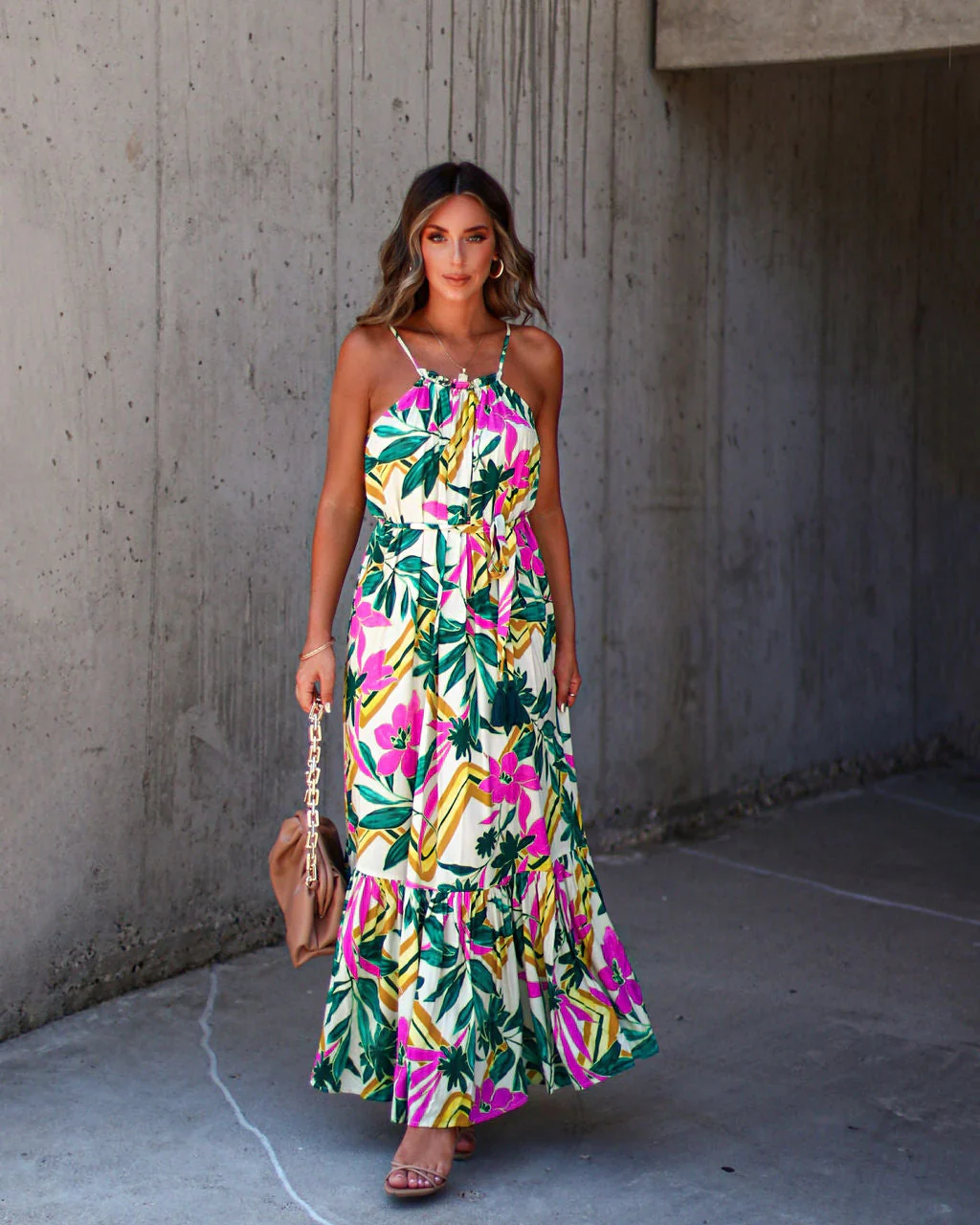 Searching For Paradise Sleeveless Midi Dress