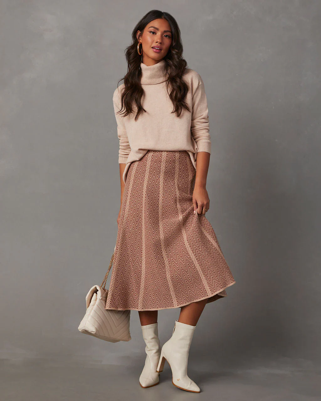 Beacon Striped Knit Midi Skirt
