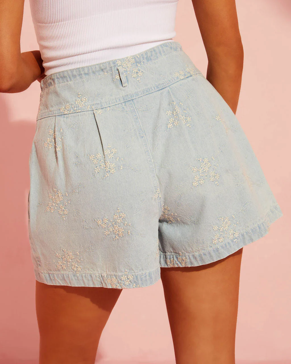 Rayanne High Rise Floral Denim Shorts
