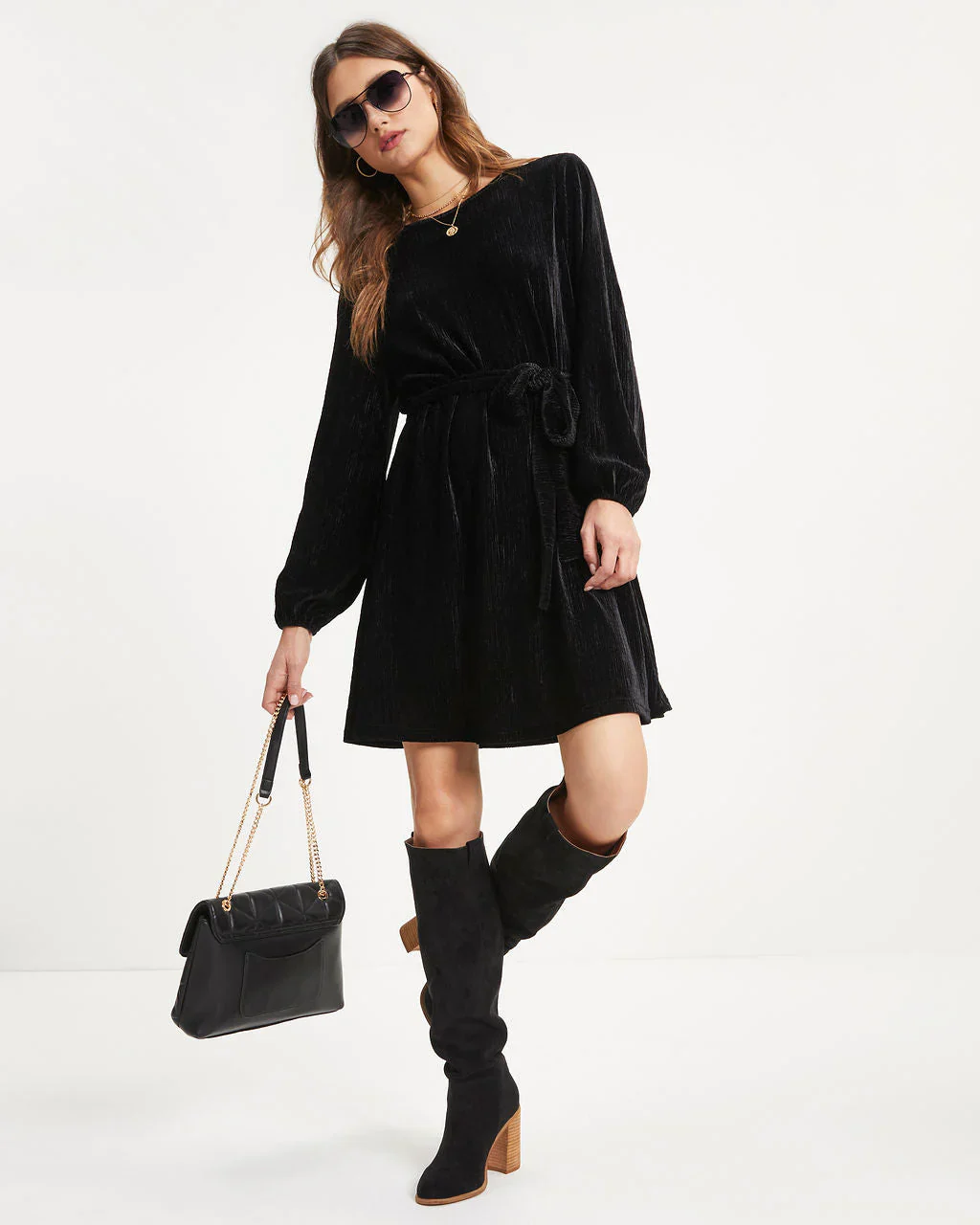 Harlyn Velvet Tie Dress