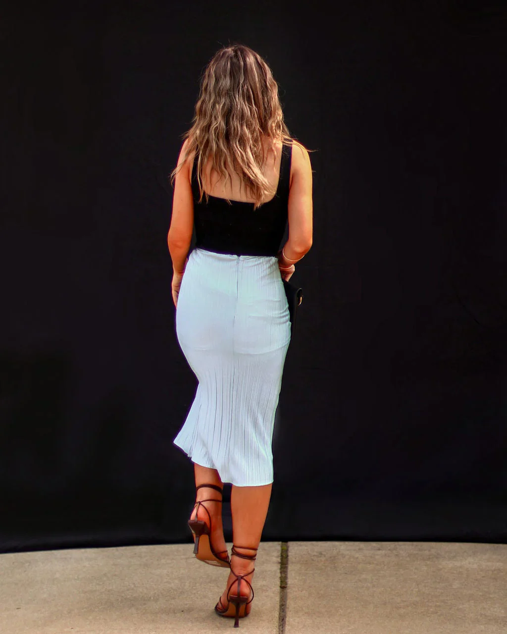 Mckinley Plisse Midi Skirt