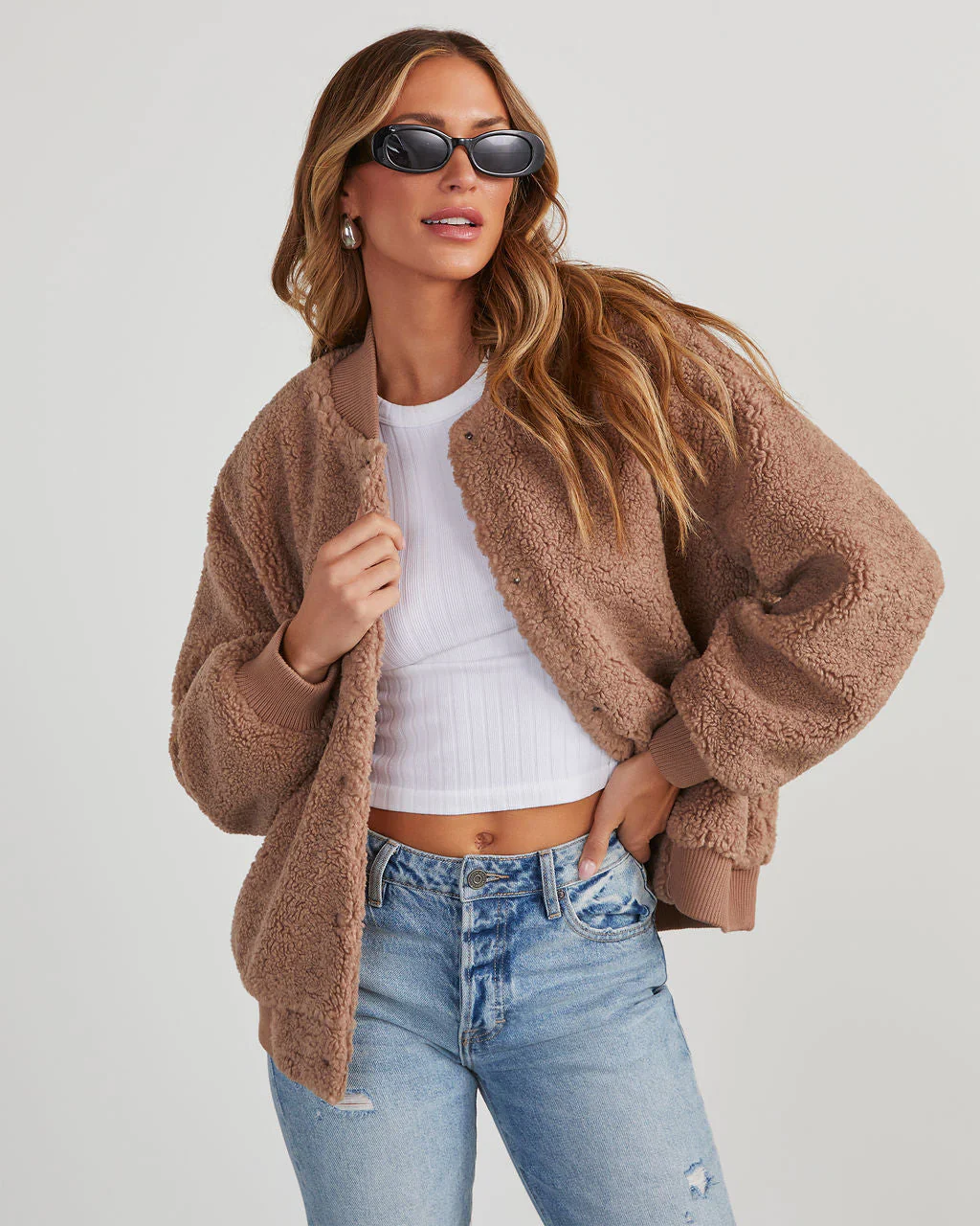 Team Captain Sherpa Letterman Bomber Jacket