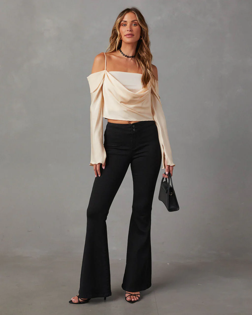 Linnie Satin Off The Shoulder Top