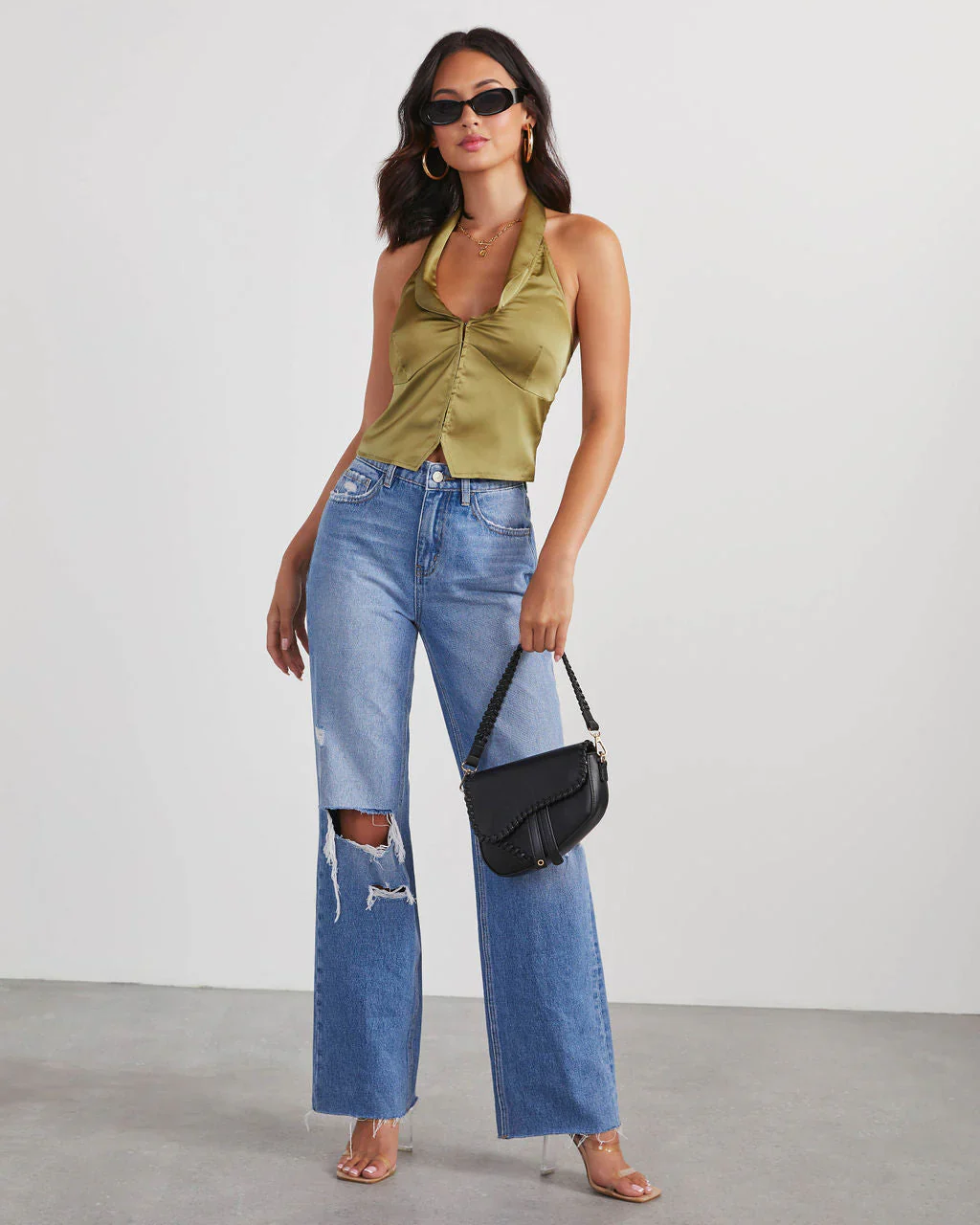 Elza Satin Halter Top
