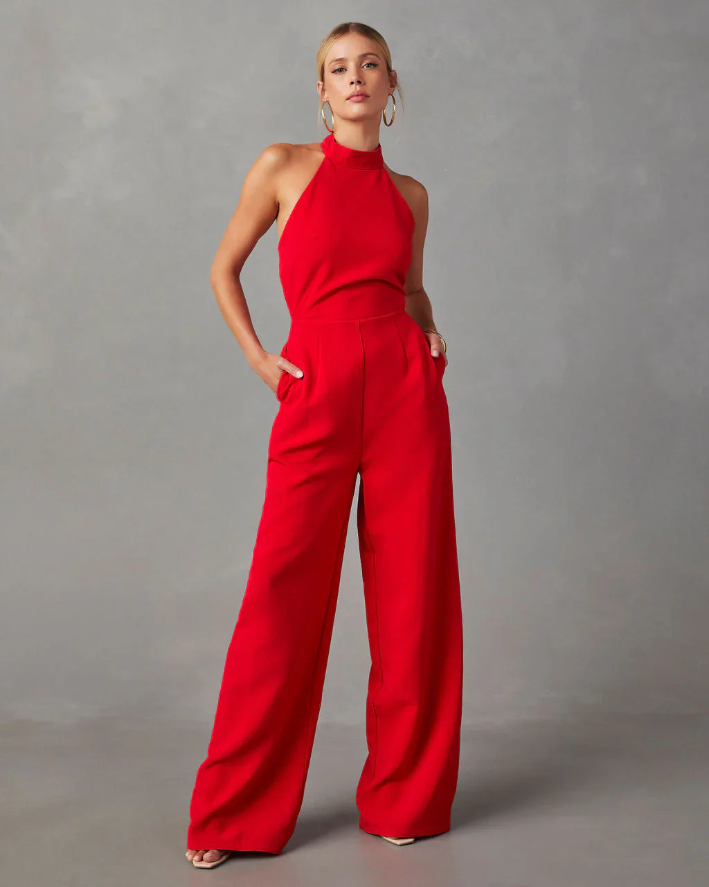 Salem Halter Neck Wide Leg Jumpsuit