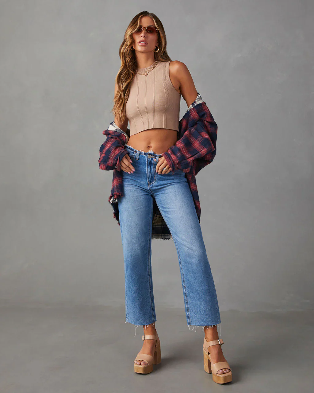 Shelli Mid Rise Raw Edge Cropped Jeans