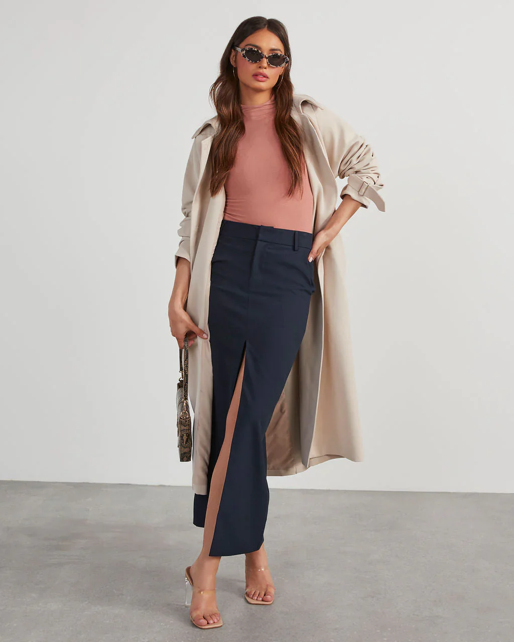 Provence Slit Pocketed Maxi Skirt