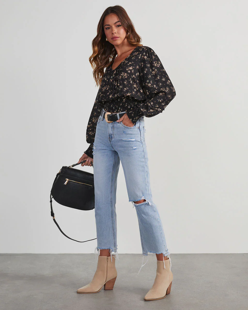 Tari Floral Button Front Blouse