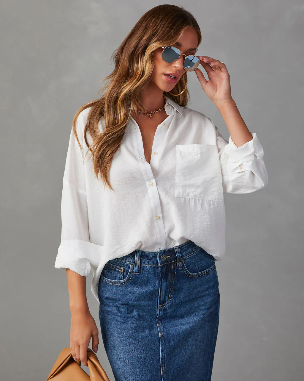 Lauper Oversized Button Down Top