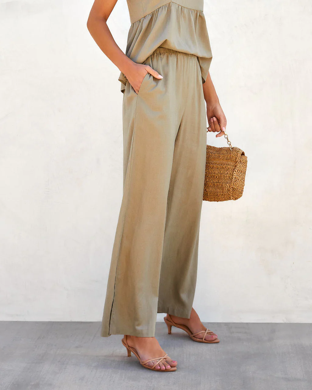 Kensie Pocketed Side Slit Pants