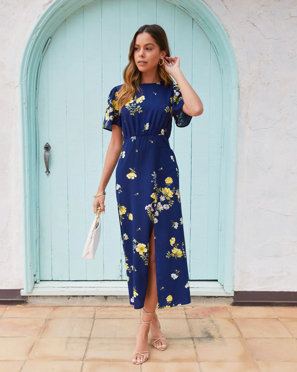Jada Floral Slit Midi Dress
