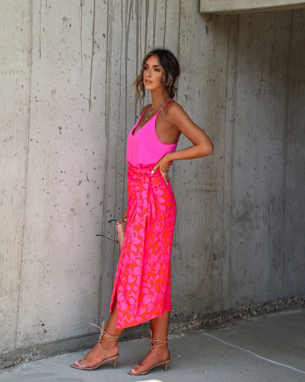 Kailua Side Tie Wrap Midi Skirt