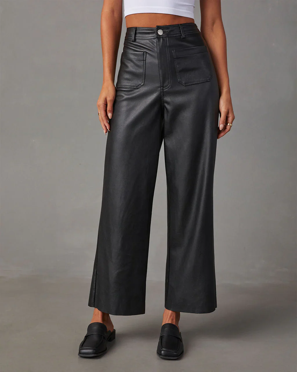 Delancey Faux Leather Wide Leg Pants