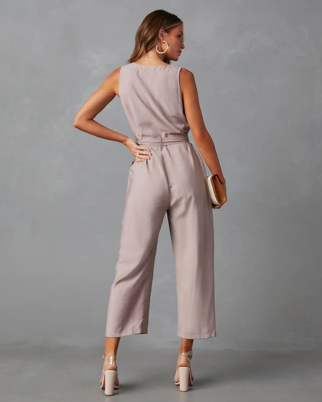 Anisa Sleeveless Waist Tie Jumpsuit