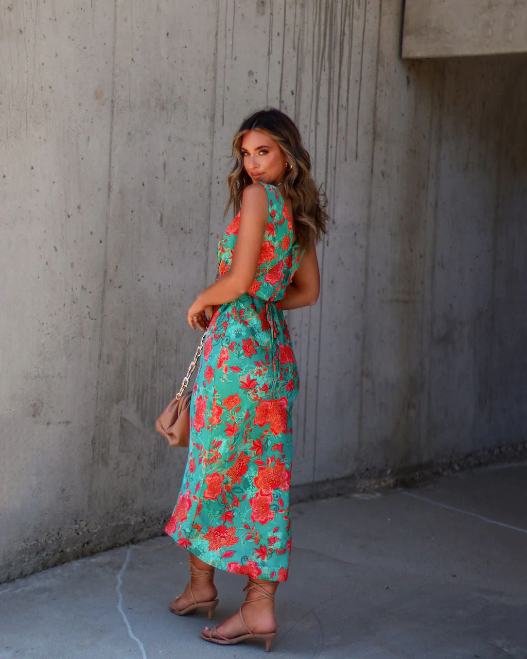 Emery Satin Sleeveless Midi Dress