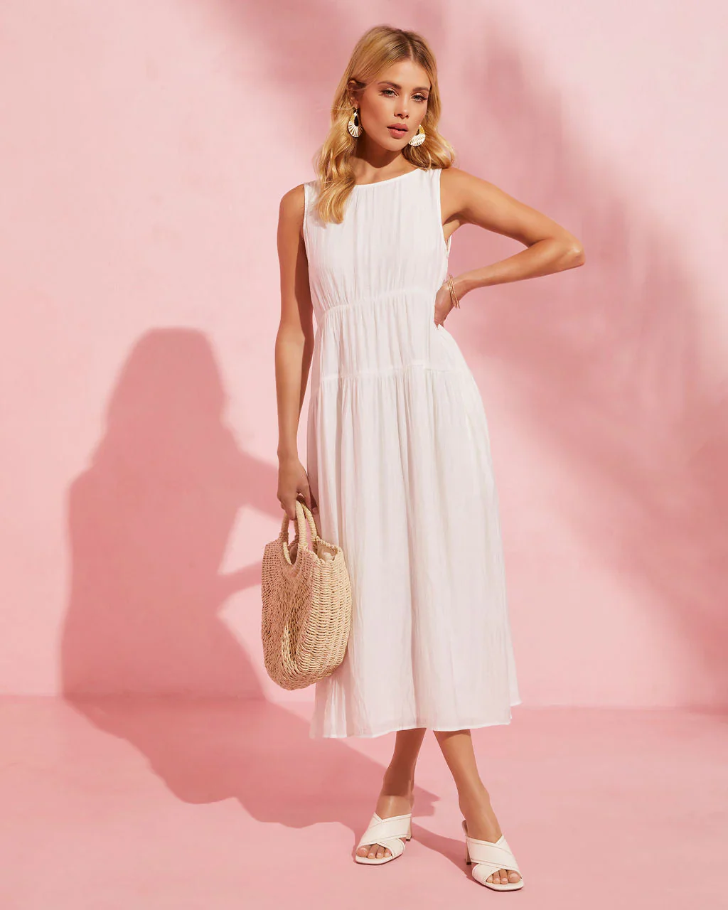 Lunch Date Sleeveless Pocketed Midi Dress