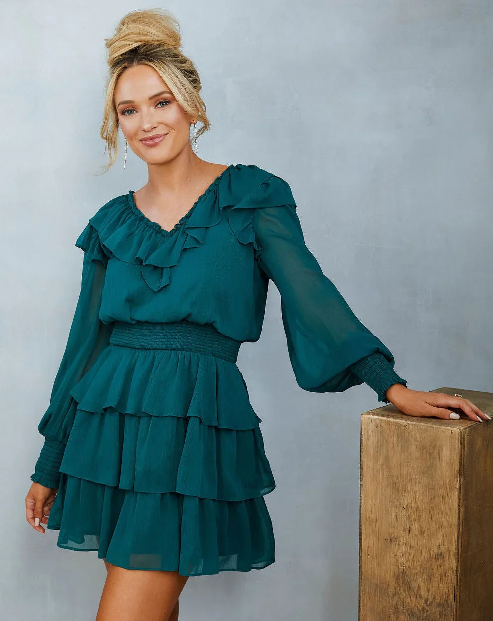 Rachel Tiered Ruffle Mini Dress