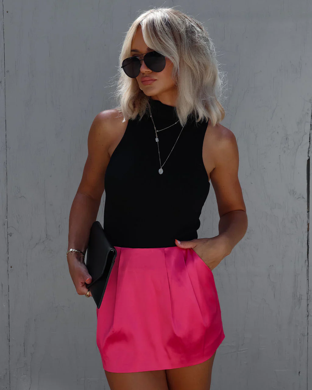 Neale Satin Mini Skirt