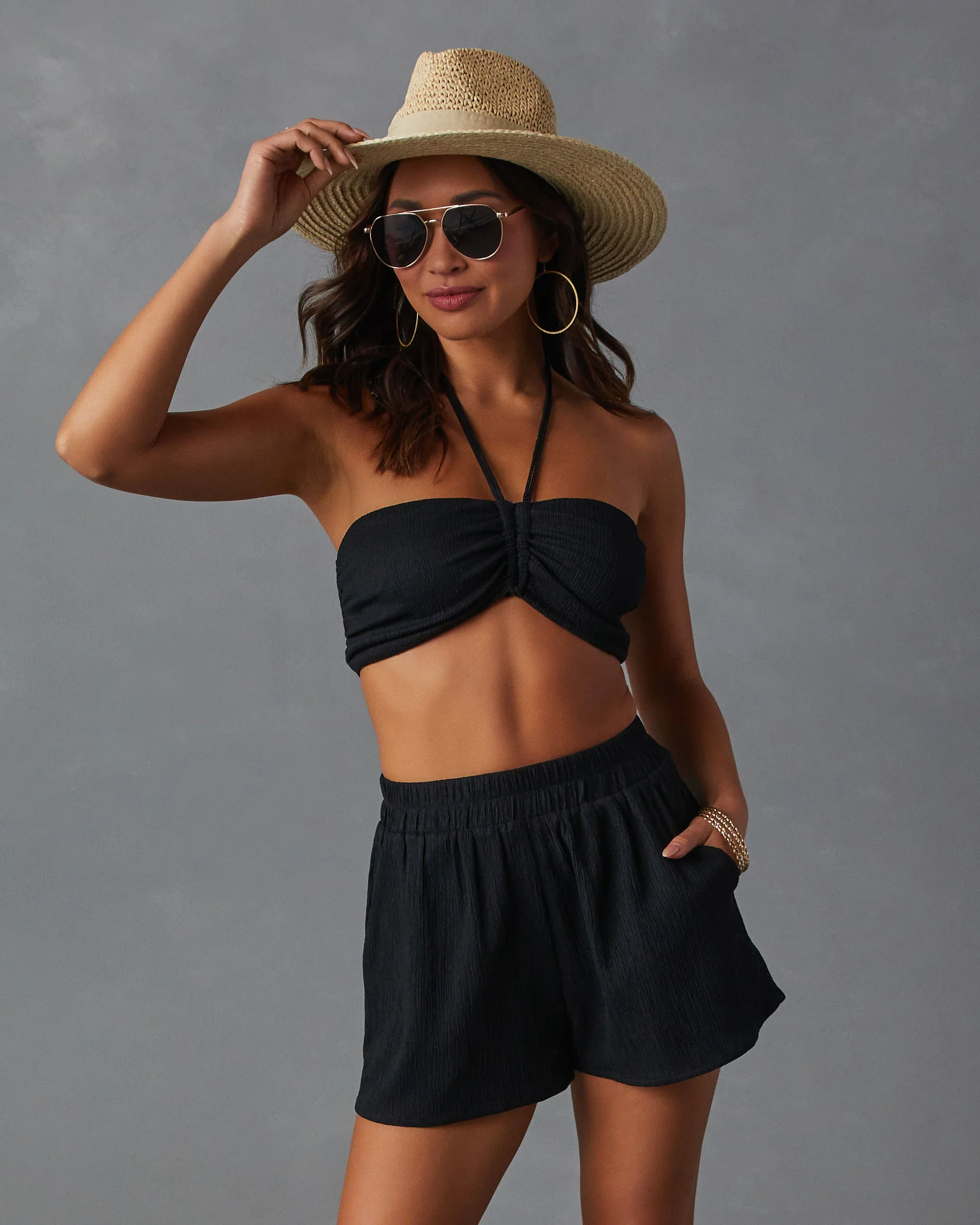 Monica Halter Elastic Back Bra Top