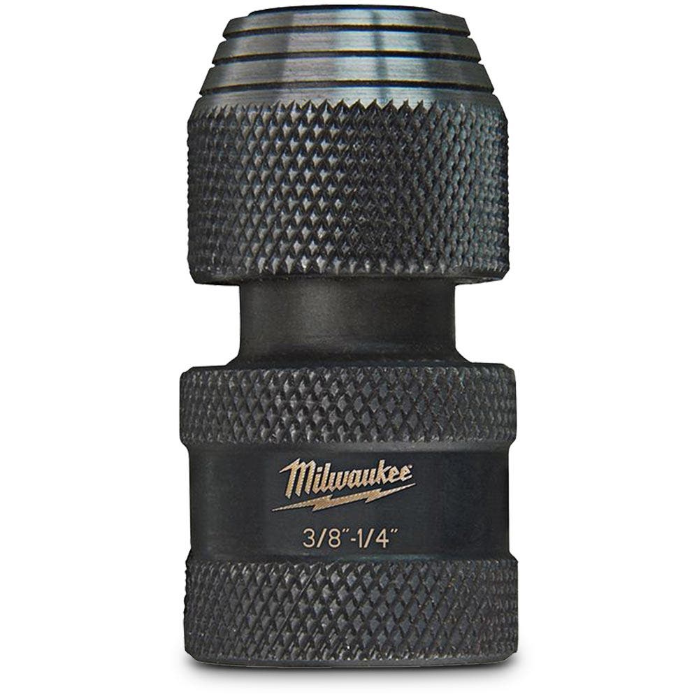 MILWAUKEE 3/8-Drive Socket to 1/4-Hex Quick-Change Adaptor - SHOCKWAVE 48034405