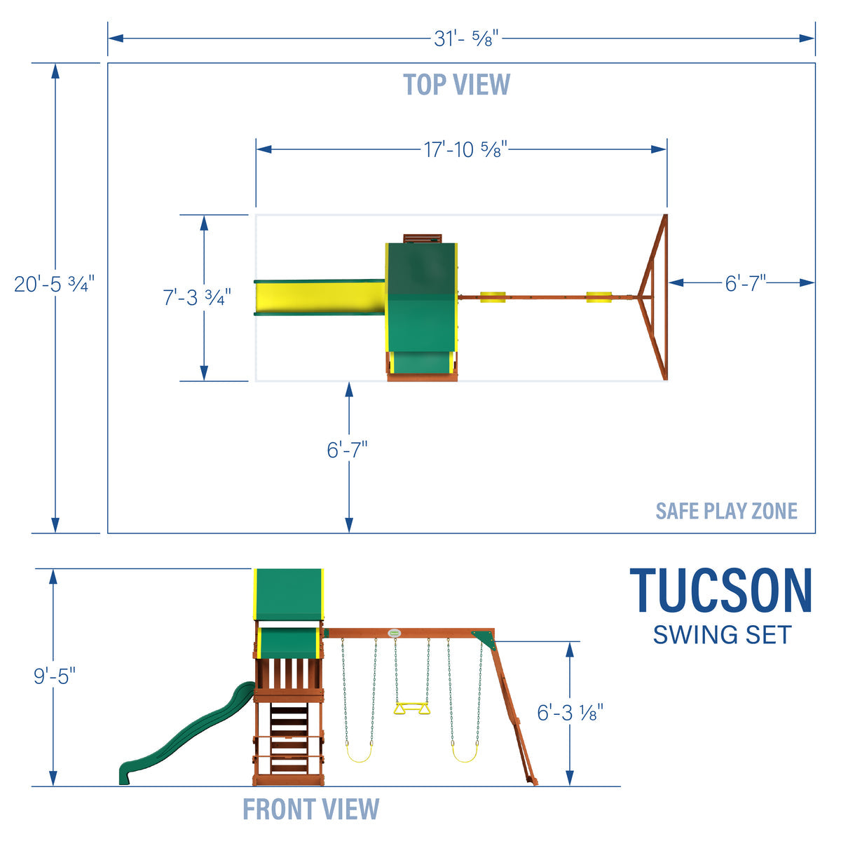 Tucson Wooden Swing Set