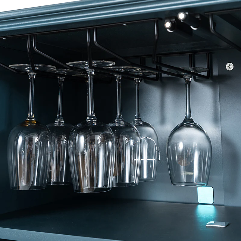 Emathides 63 Solid Wood Sideboard with Lighting & Wine Rack