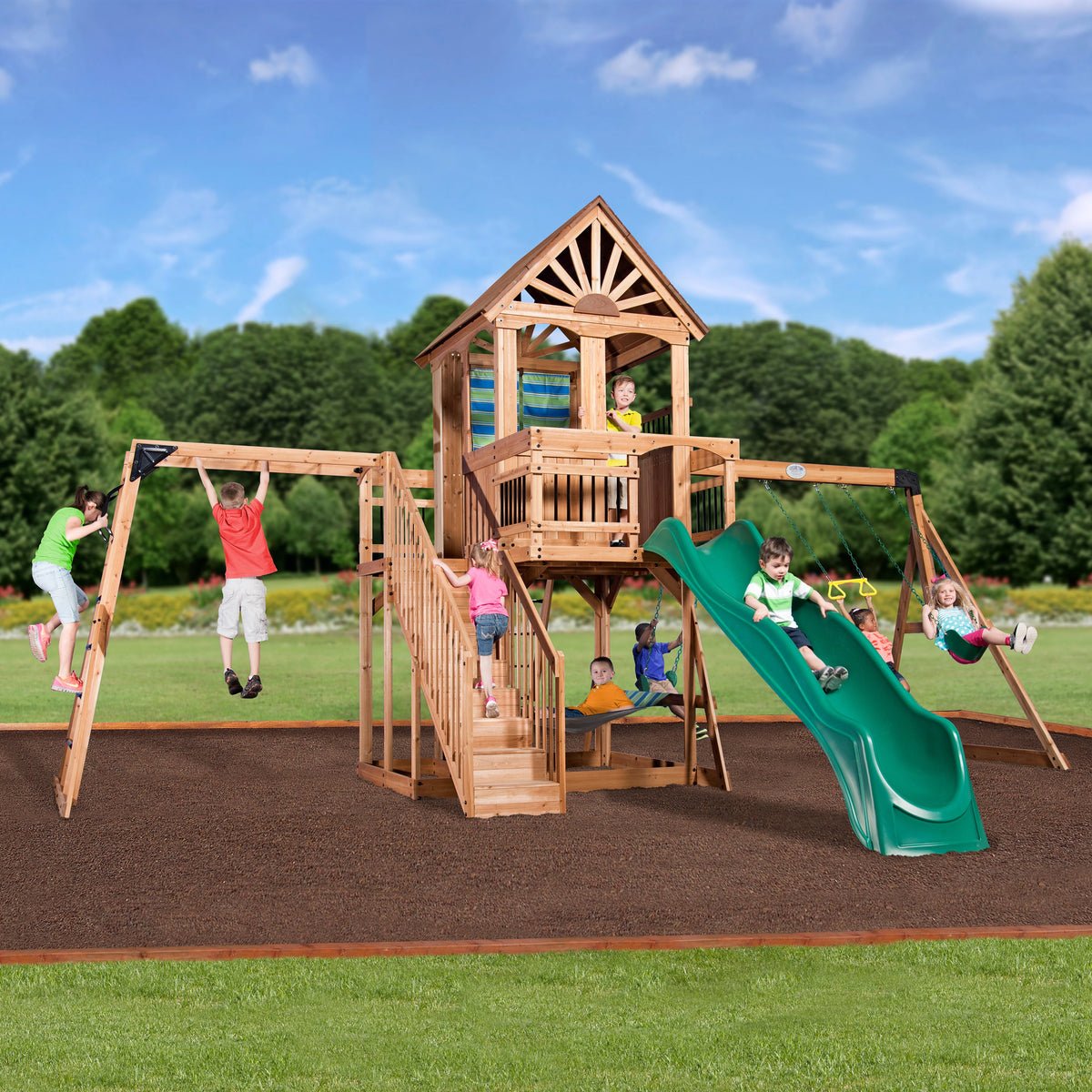 Oceanview Wooden Swing Set