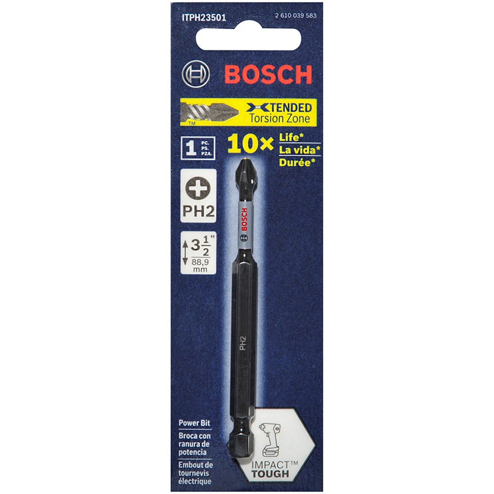BOSCH PH2 x 90mm Phillips Power Screwdriver Bit - IMPACT TOUGH