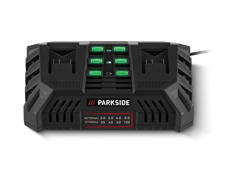 PARKSIDE Chargeur de batterie double PDSLG 20 B1, 2 x 4,5 A, 20 V