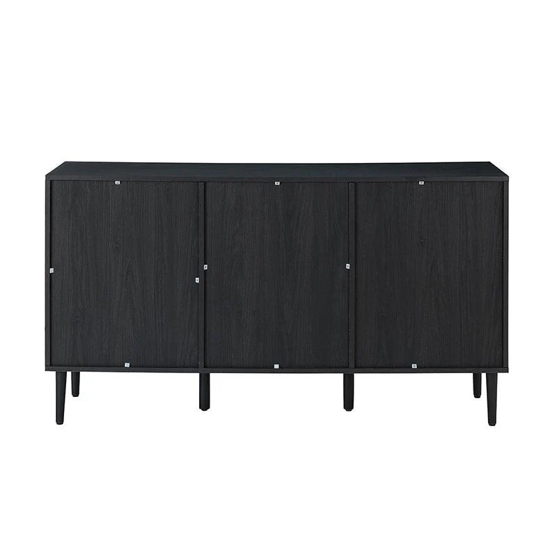 Posey 56 Wide Wood and Rattan Kacie Modern Sideboard