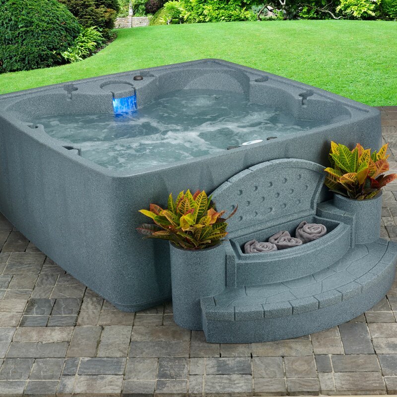 Aquarest Spas, Powered By Jacuzzi® Pumps 6 - Person 29 - Jet Square Plug And Play Hot Tub with Ozonator