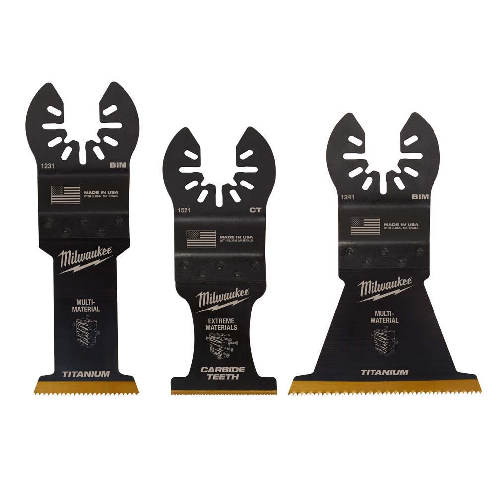 MILWAUKEE 3 piece OPEN-LOK Multi Material Multi Tool Blade Variety Pack 49109005