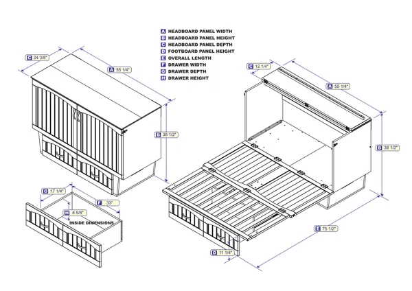 Kindig Murphy Bed Chest with 6