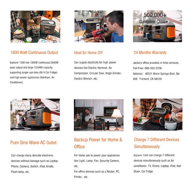 🔥2023🔥Jackery 1800 Watts Continuous/3600W Peak Output Portable Solar Generator SG1500 with 4 Solar Panels