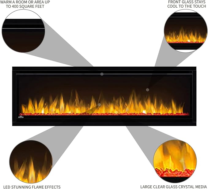 Napoleon Alluravision Slim 50 inch Wall Mount Electric Fireplace