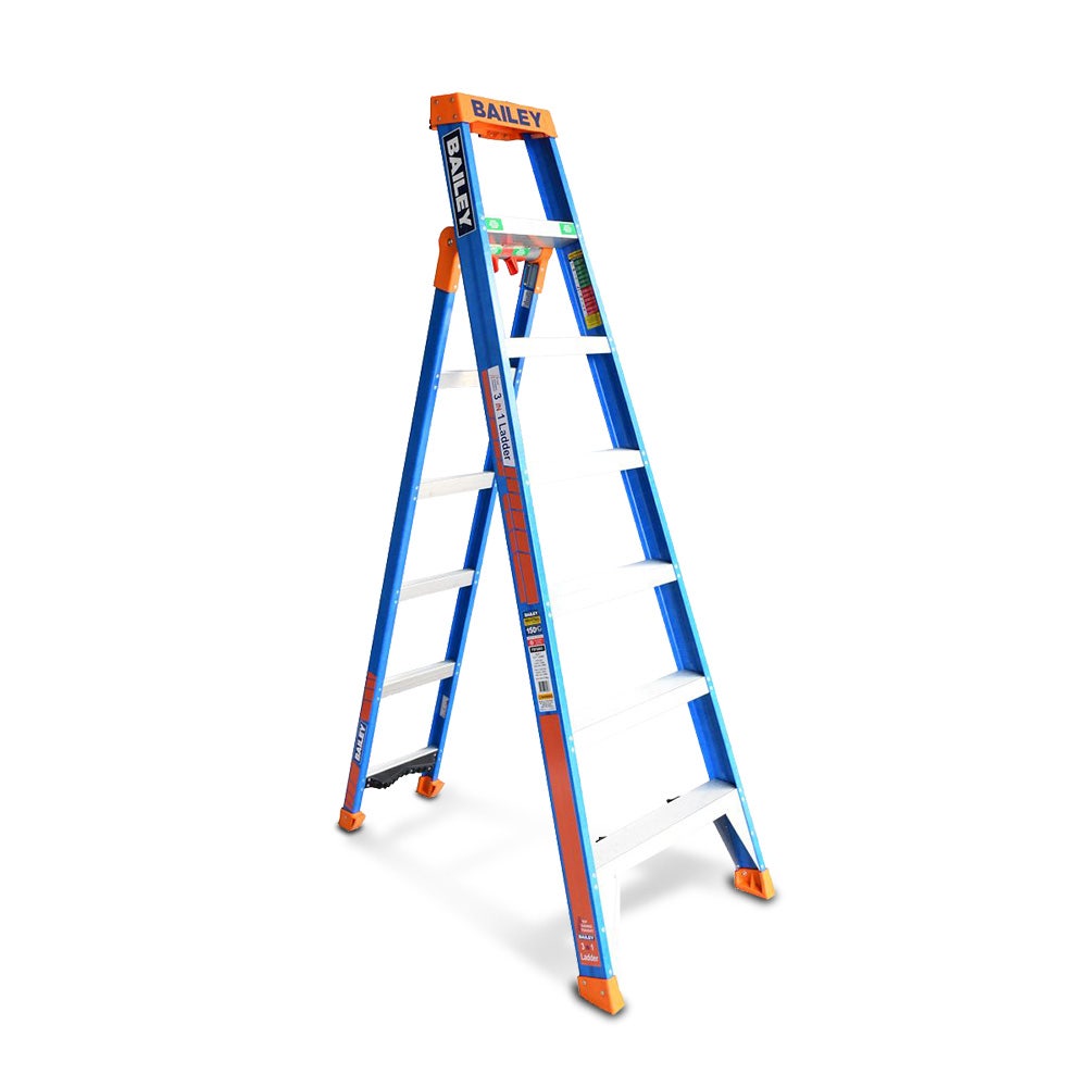 BAILEY 2.1m SLS 3-in-1 150kg Fibreglass Ladder FS13885