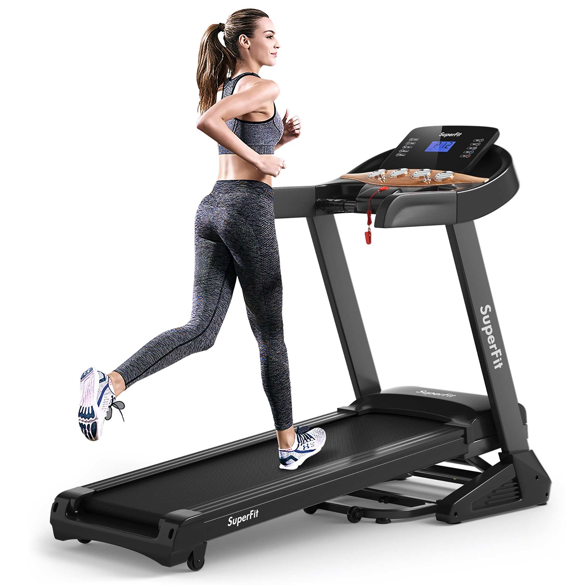 Superfit 3.75HP Electric Folding Treadmill W/Auto Incline 12 Program - See details