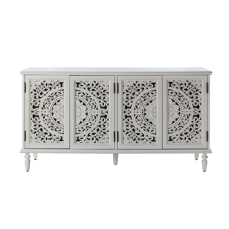 Emathides 63 Solid Wood Sideboard with Lighting & Wine Rack