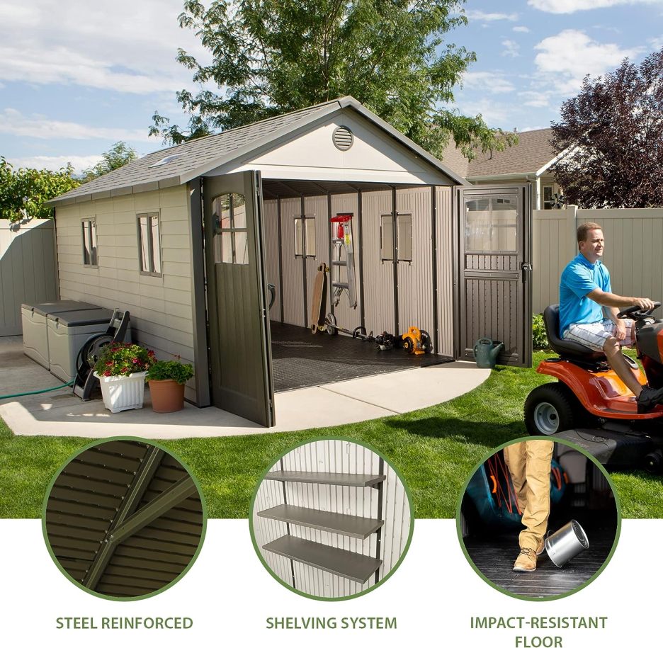 Lifespan 11 x 18.5 feet. Outdoor Storage Shed, 11 x 18.5, Desert Sand