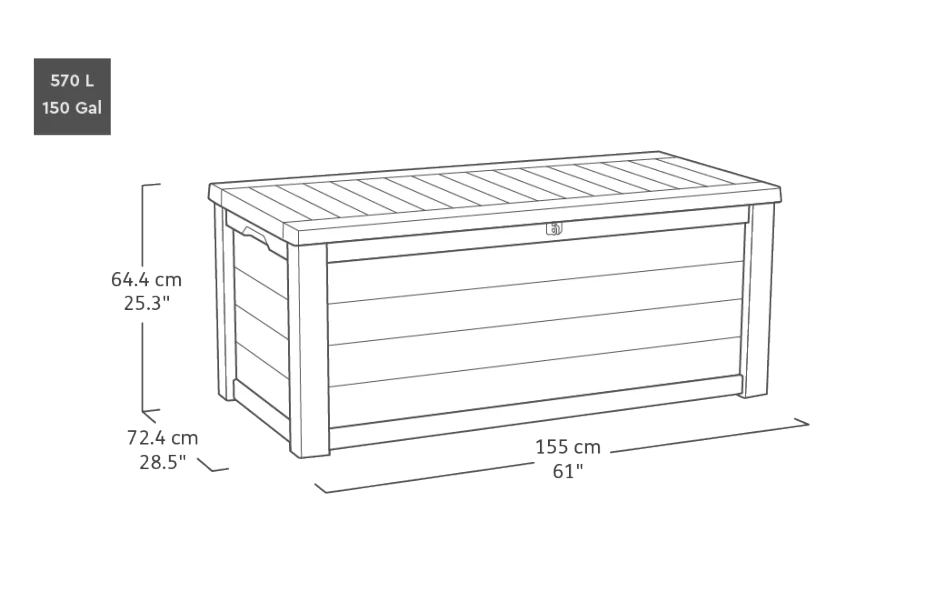 Clearance Sale Resin Large Deck Box — 150 Gallon