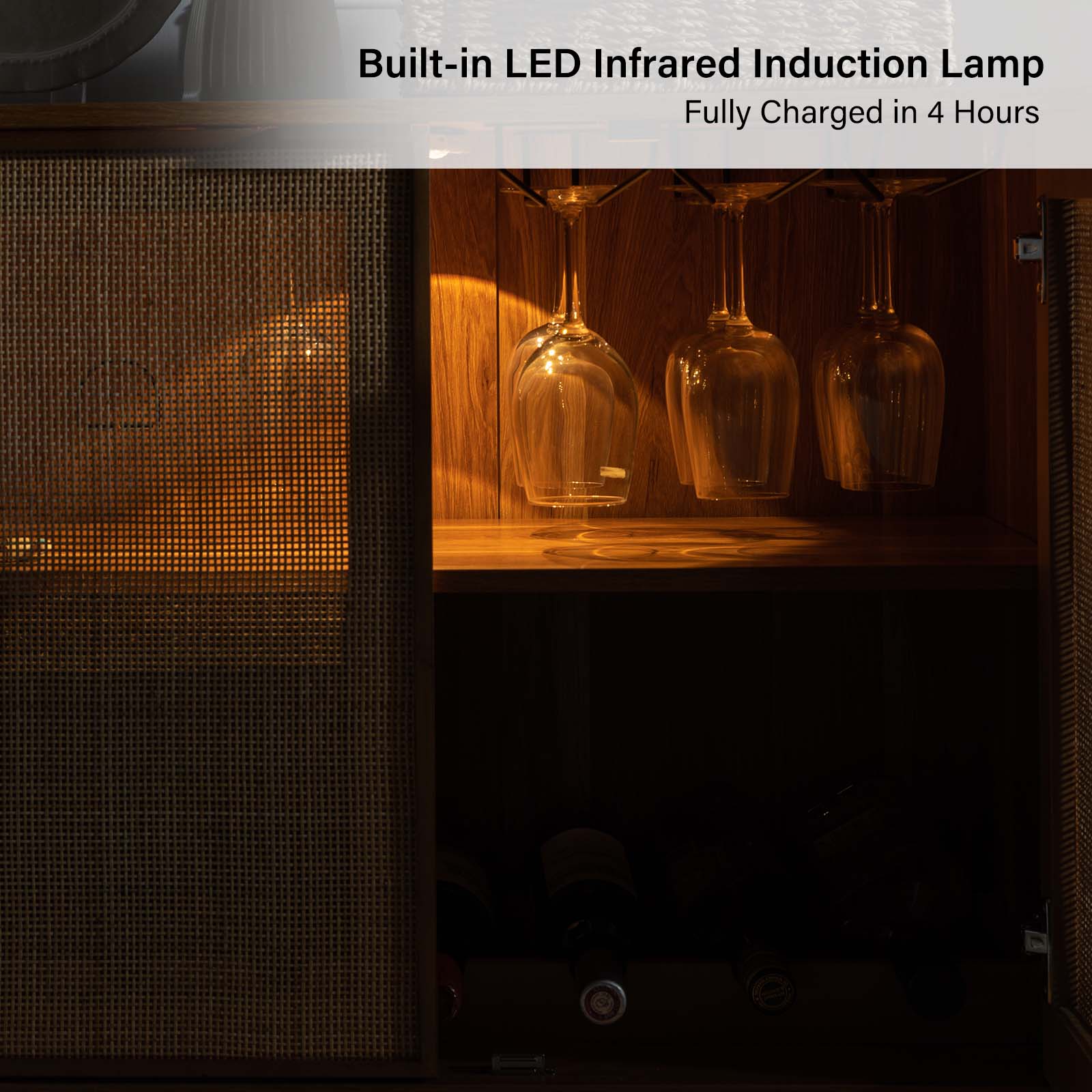 Otmar 63¡° Wide Natural Rattan Mesh Multi-Purpose Sideboard