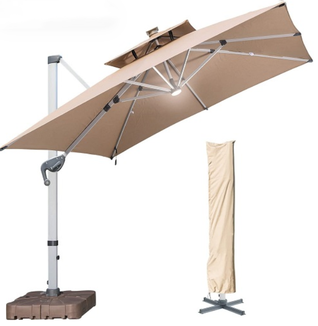 14pieds Solar-powered LED parasol